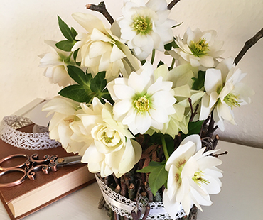 Brushwood vase for cut flowers